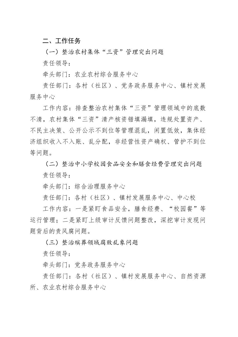 X镇关于开展群众身边不正之风和腐败问题集中整治工作方案_第2页