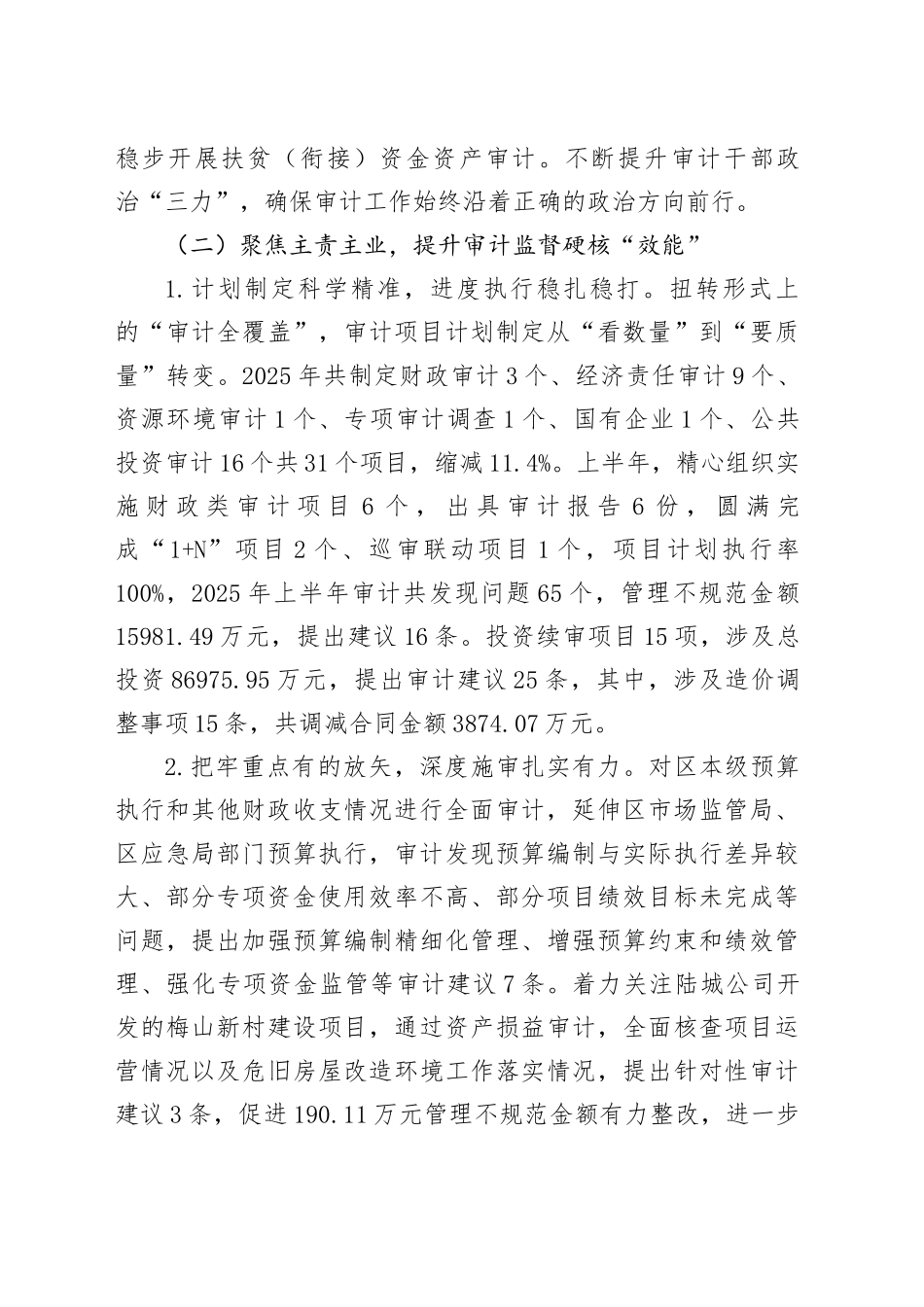区审计局2025年上半年工作总结和下半年工作安排_第2页