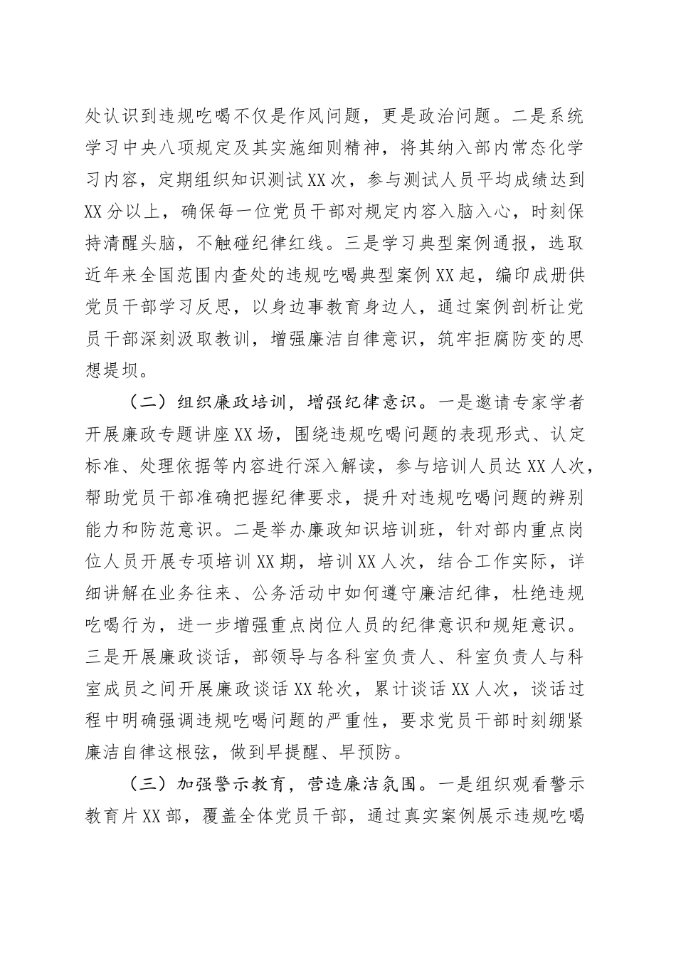 市委社工部关于违规吃喝专项整治工作进展情况汇报_第2页