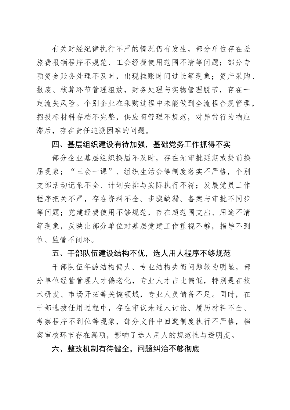 2025年被巡视单位存在的共性问题_第2页