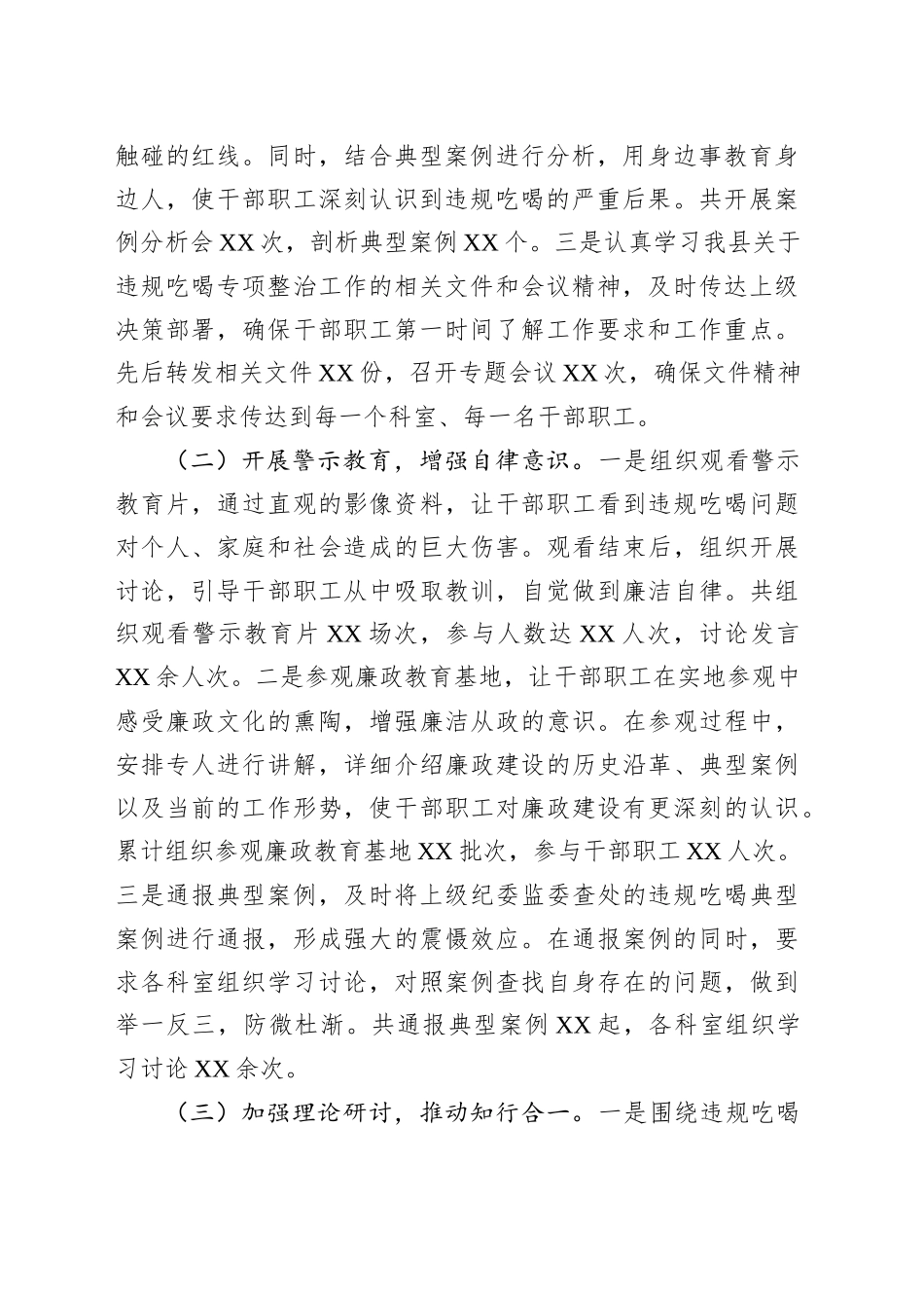 县政协办公室关于违规吃喝专项整治工作进展情况汇报_第2页
