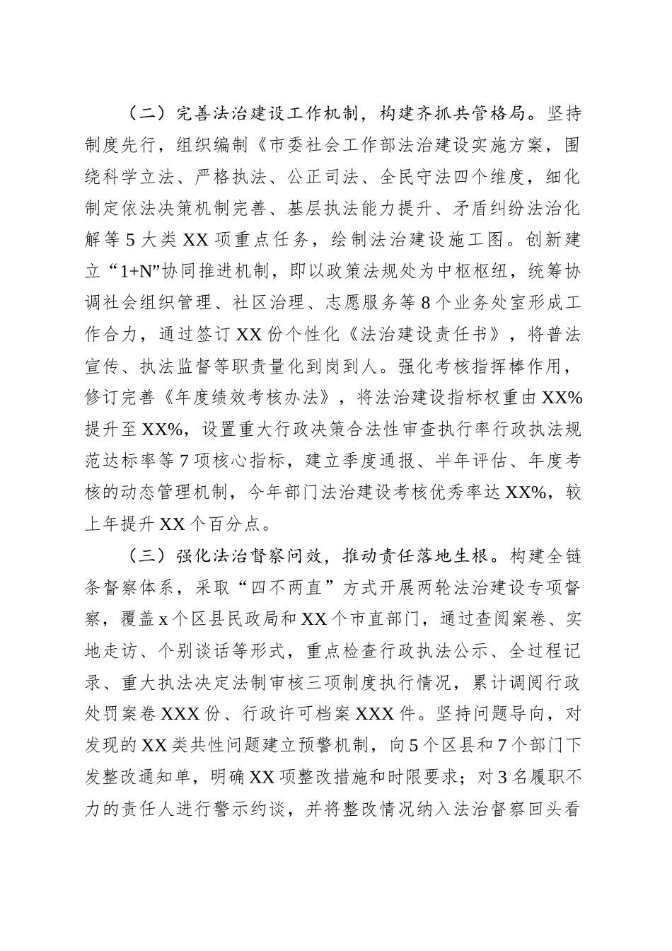 市委社会工作部党组书记、部长履行推进法治建设第一责任人职责情况报告_第2页
