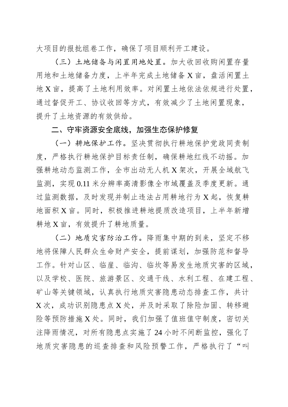 市自然资源局2025年上半年工作总结_第2页