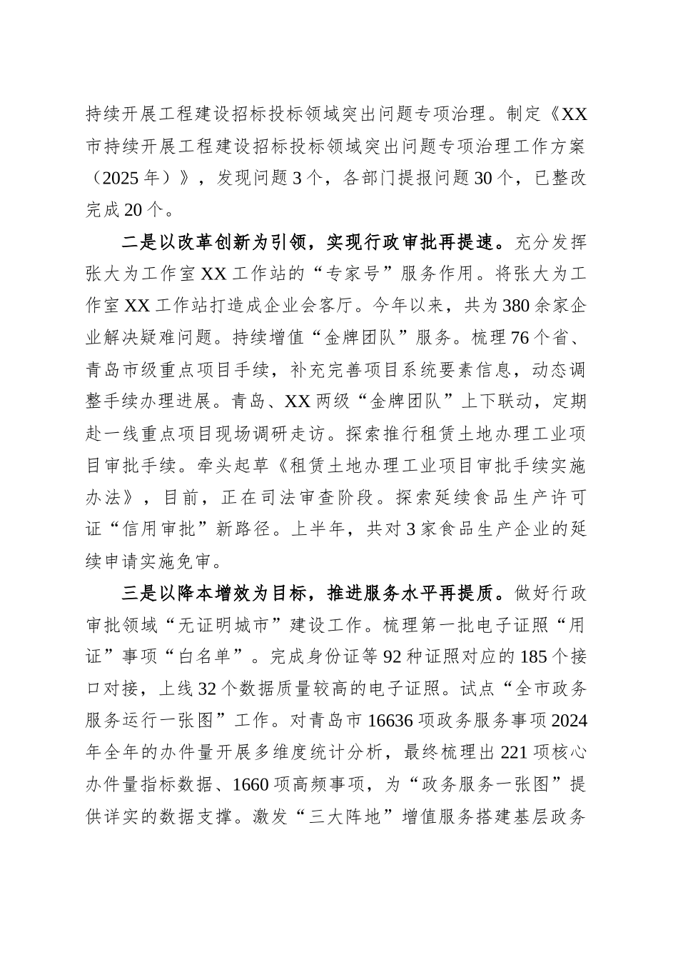 市行政审批服务局2025年上半年工作总结及下半年工作打算_第2页