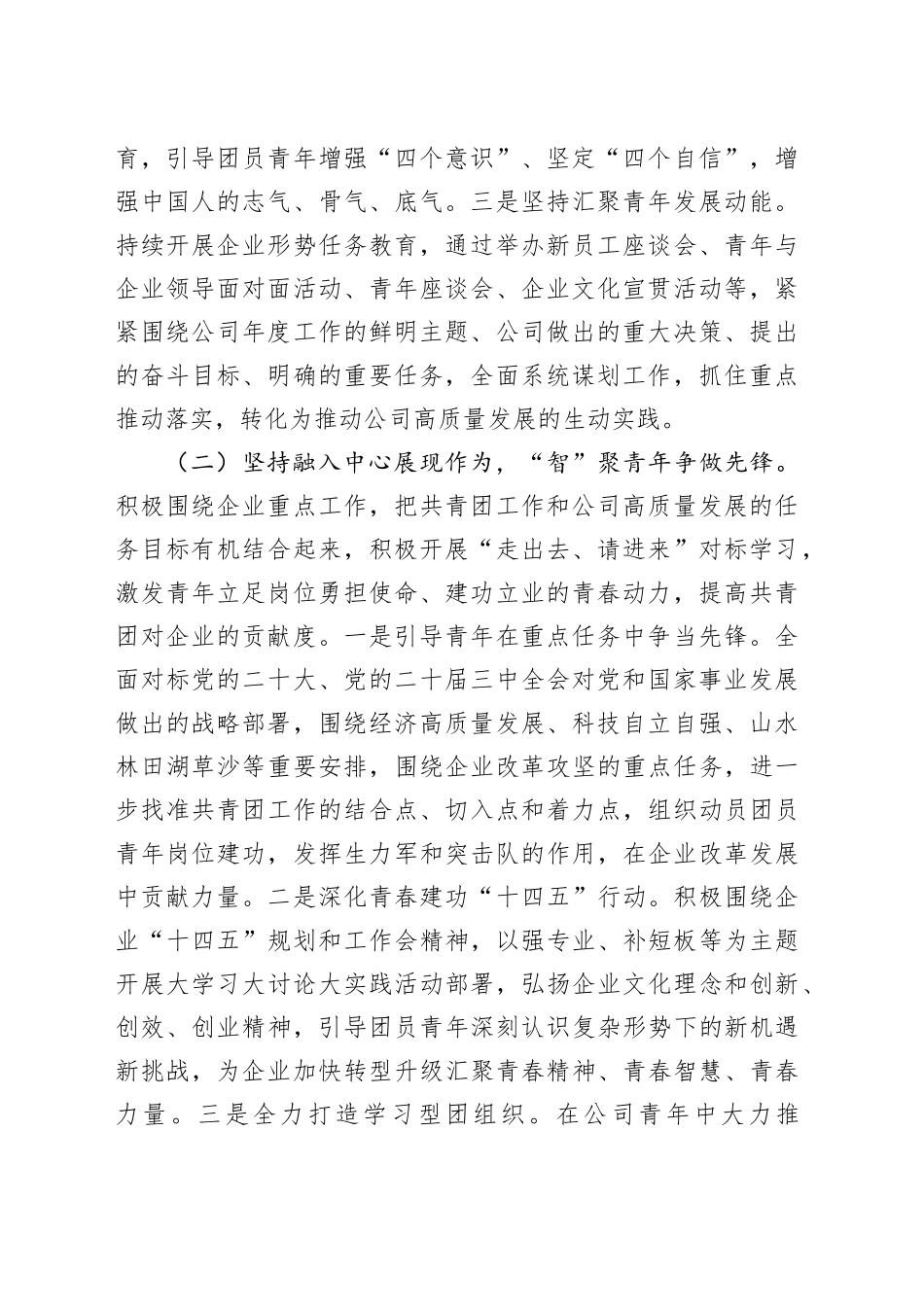 国企党委关于青年工作情况的报告_第2页