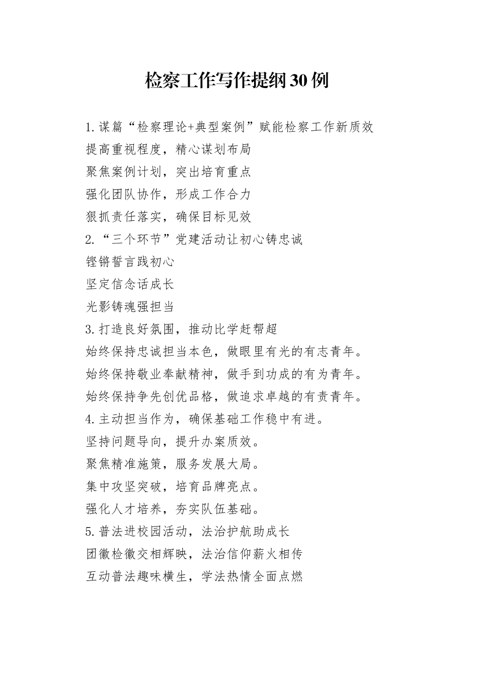 检察工作写作提纲30例_第1页