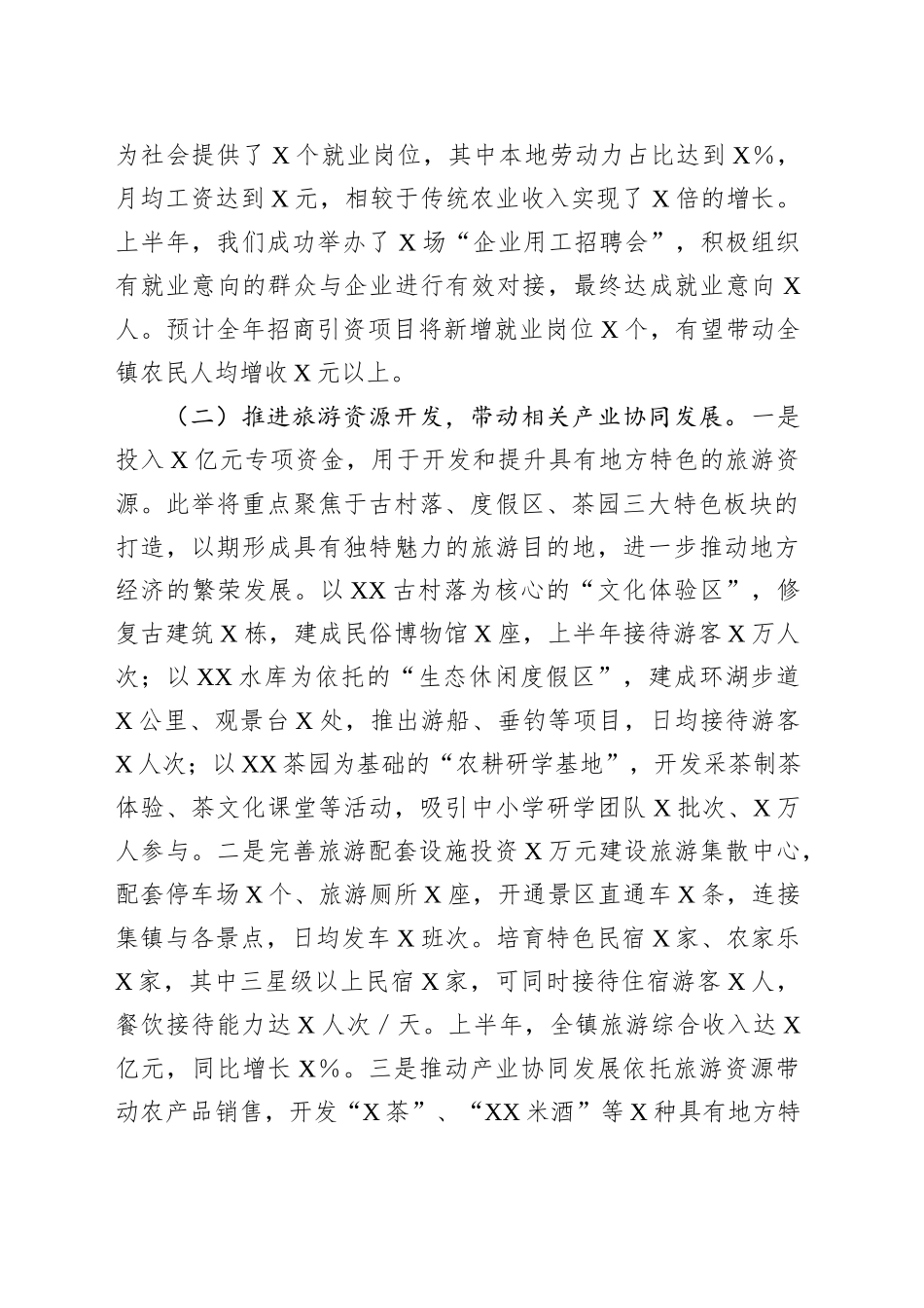 XX市XX镇2025年上半年工作情况总结_第2页