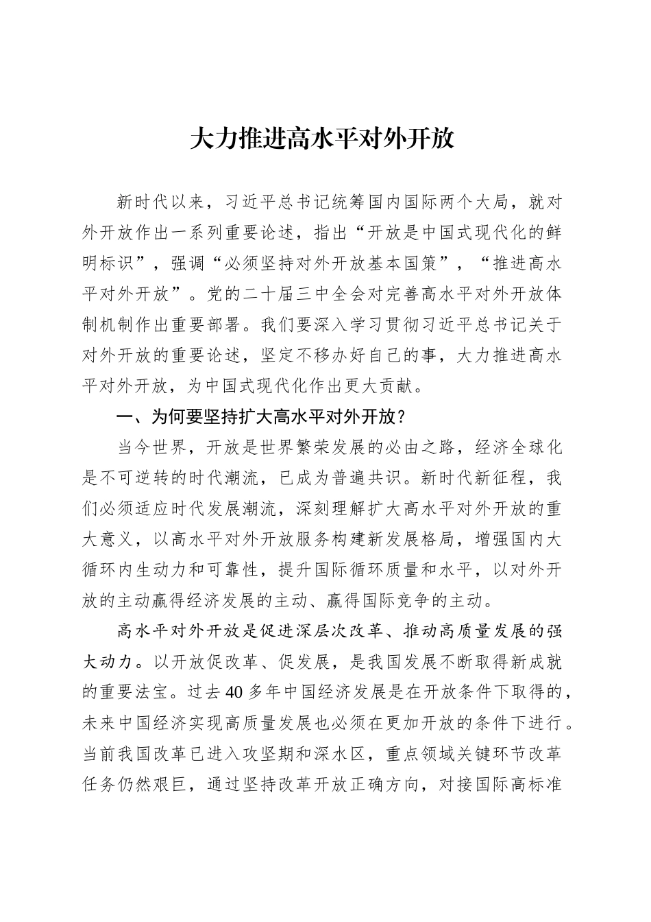大力推进高水平对外开放_第1页