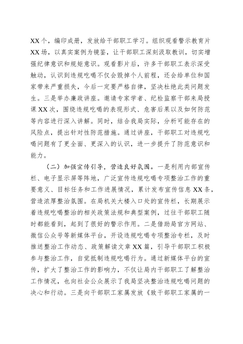市粮食和物资储备局违规吃喝专项整治工作进展汇报_第2页