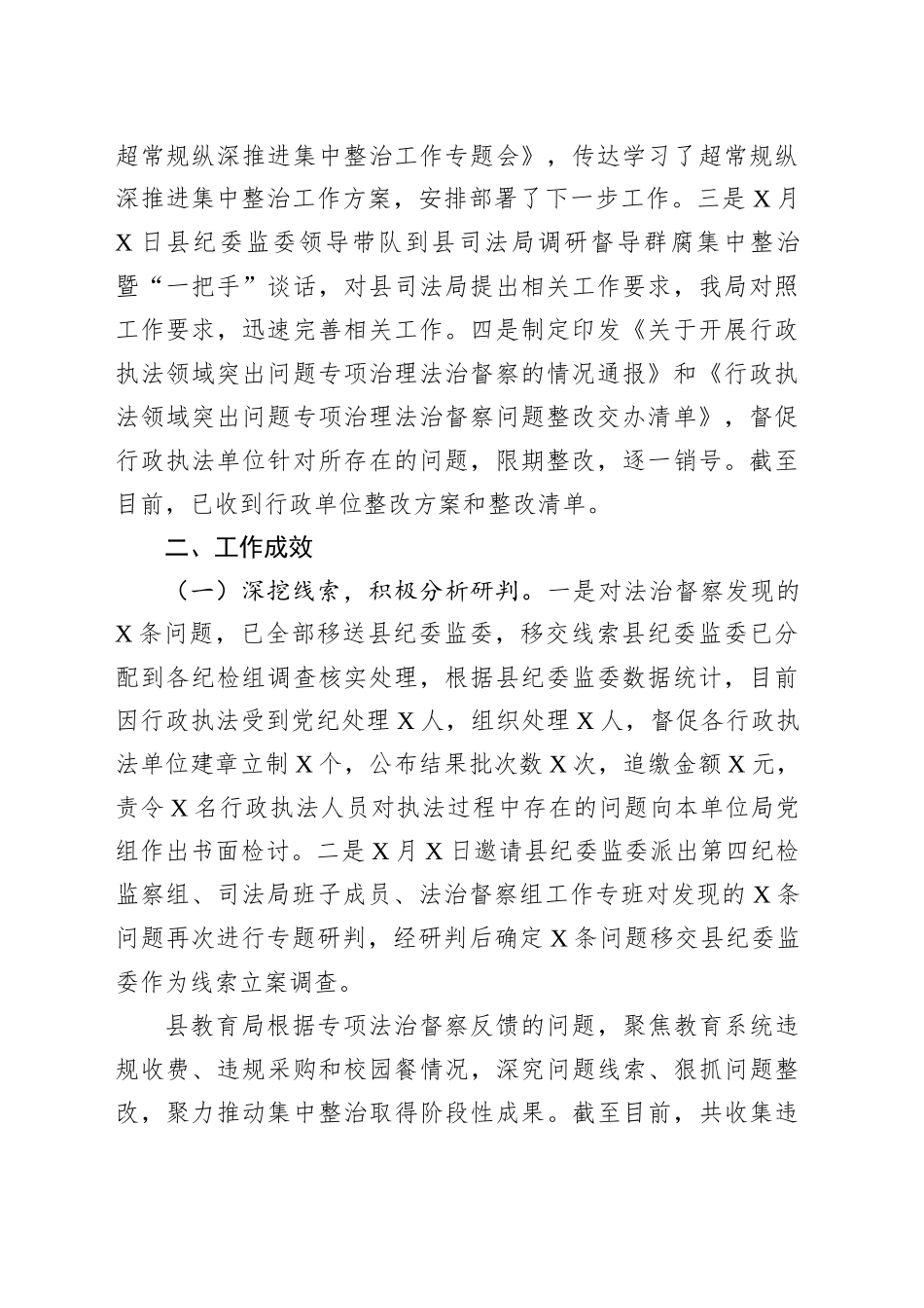 行政执法领域问题治理法治督察工作总结_第2页