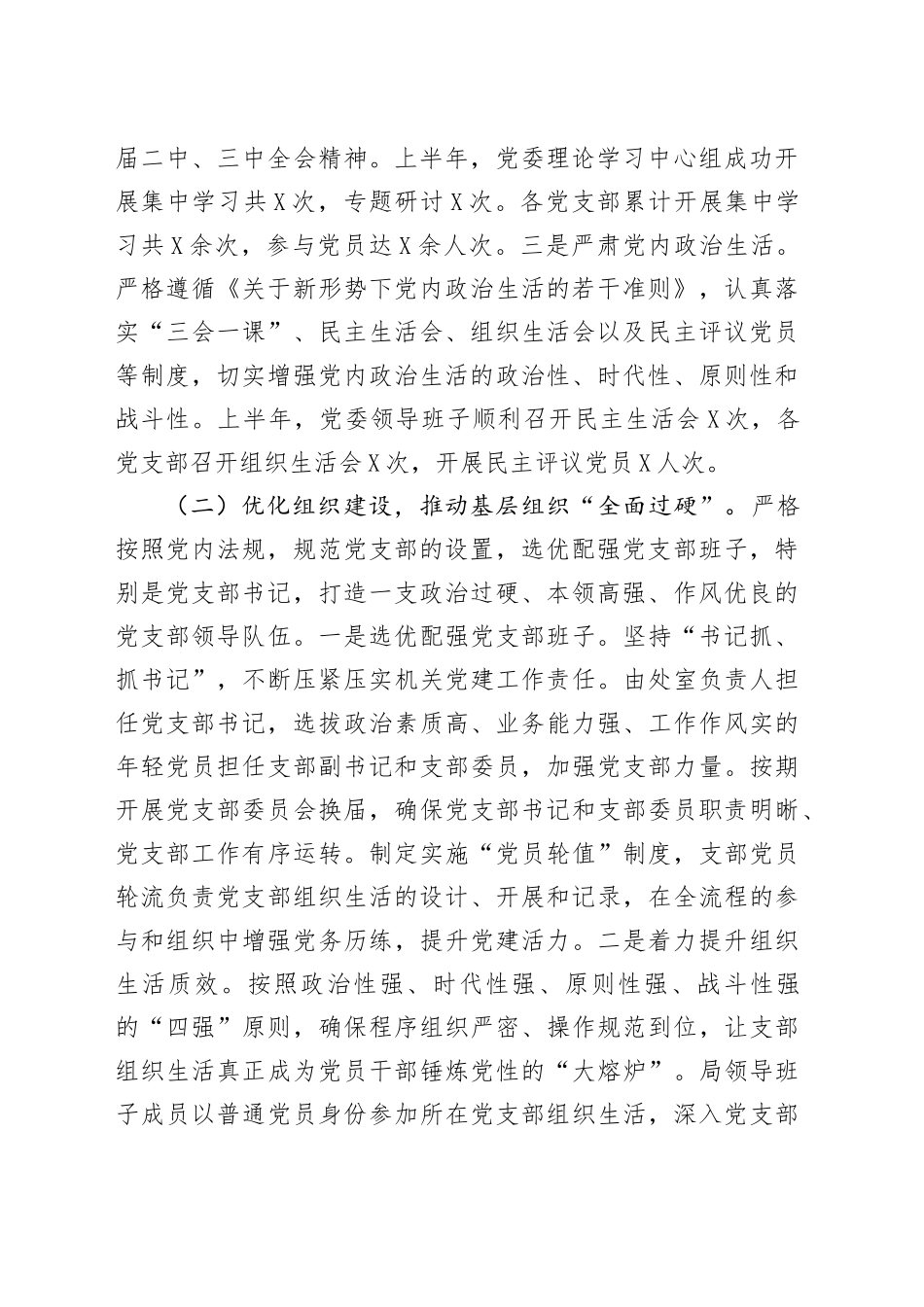 2025年上半年党支部工作总结及下半年工作计划_第2页