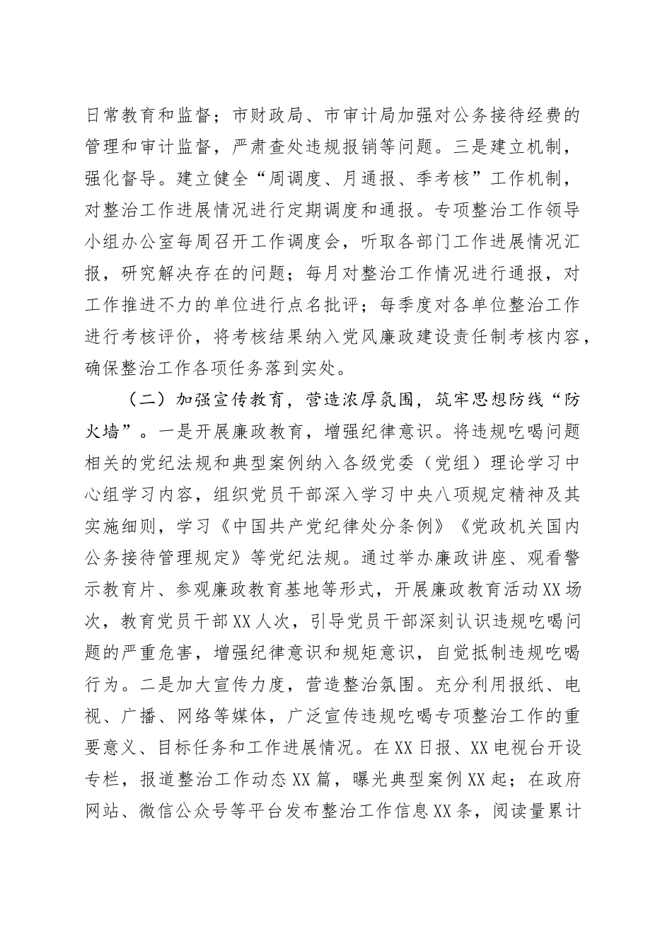 市违规吃喝专项整治工作情况总结_第2页