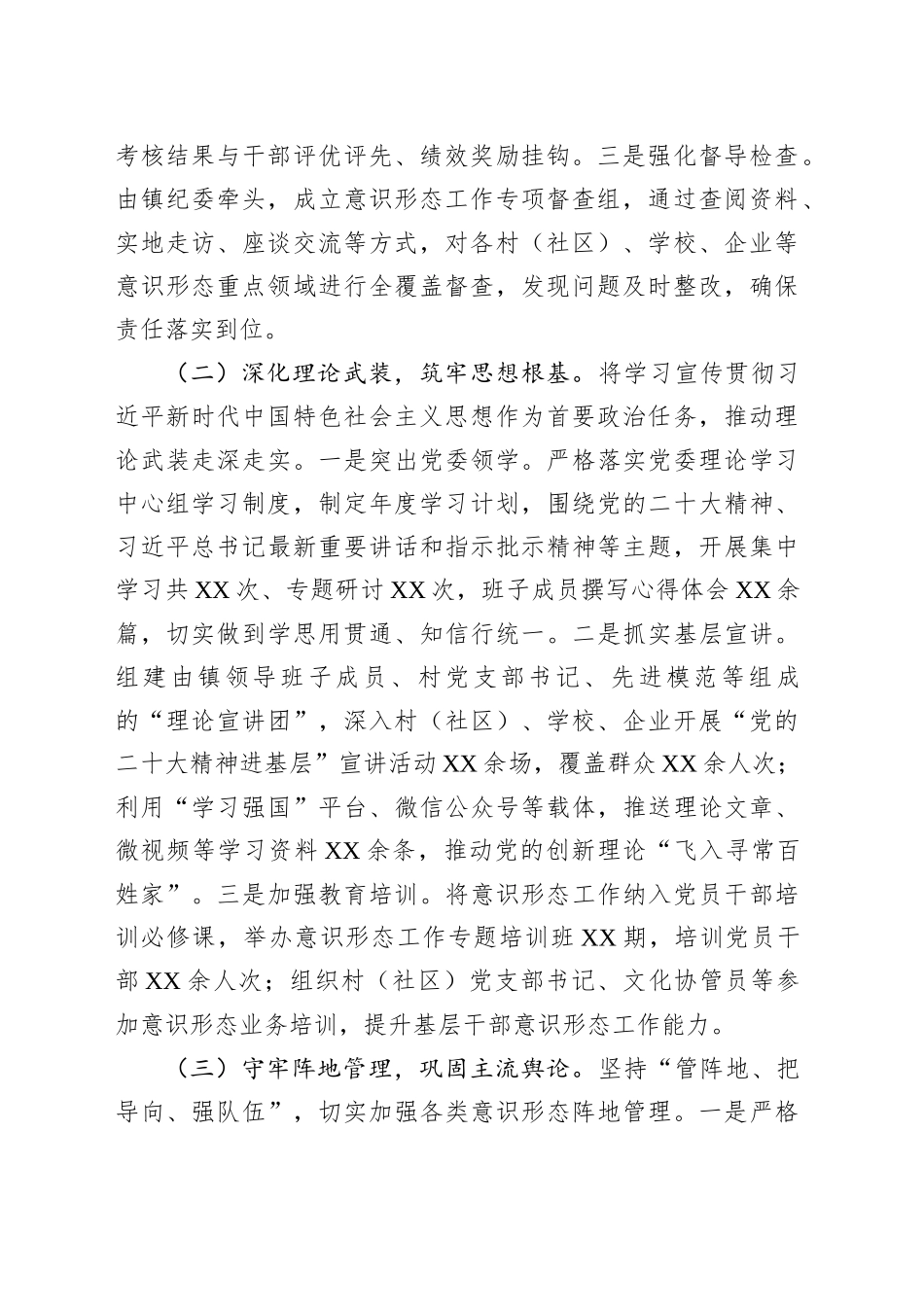 乡镇街道2025年上半年落实意识形态工作责任制情况报告_第2页