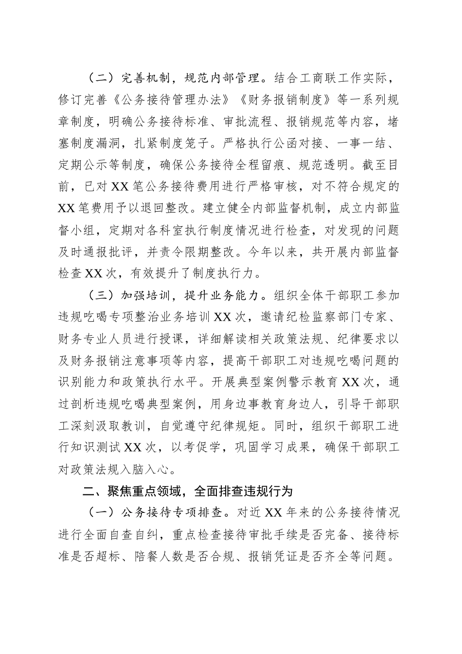 市工商联违规吃喝专项整治阶段性成果进展情况汇报_第2页