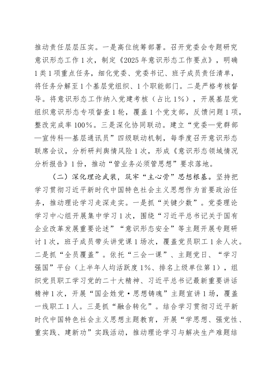 公司党委2025年上半年落实意识形态工作责任制情况自查报告_第2页