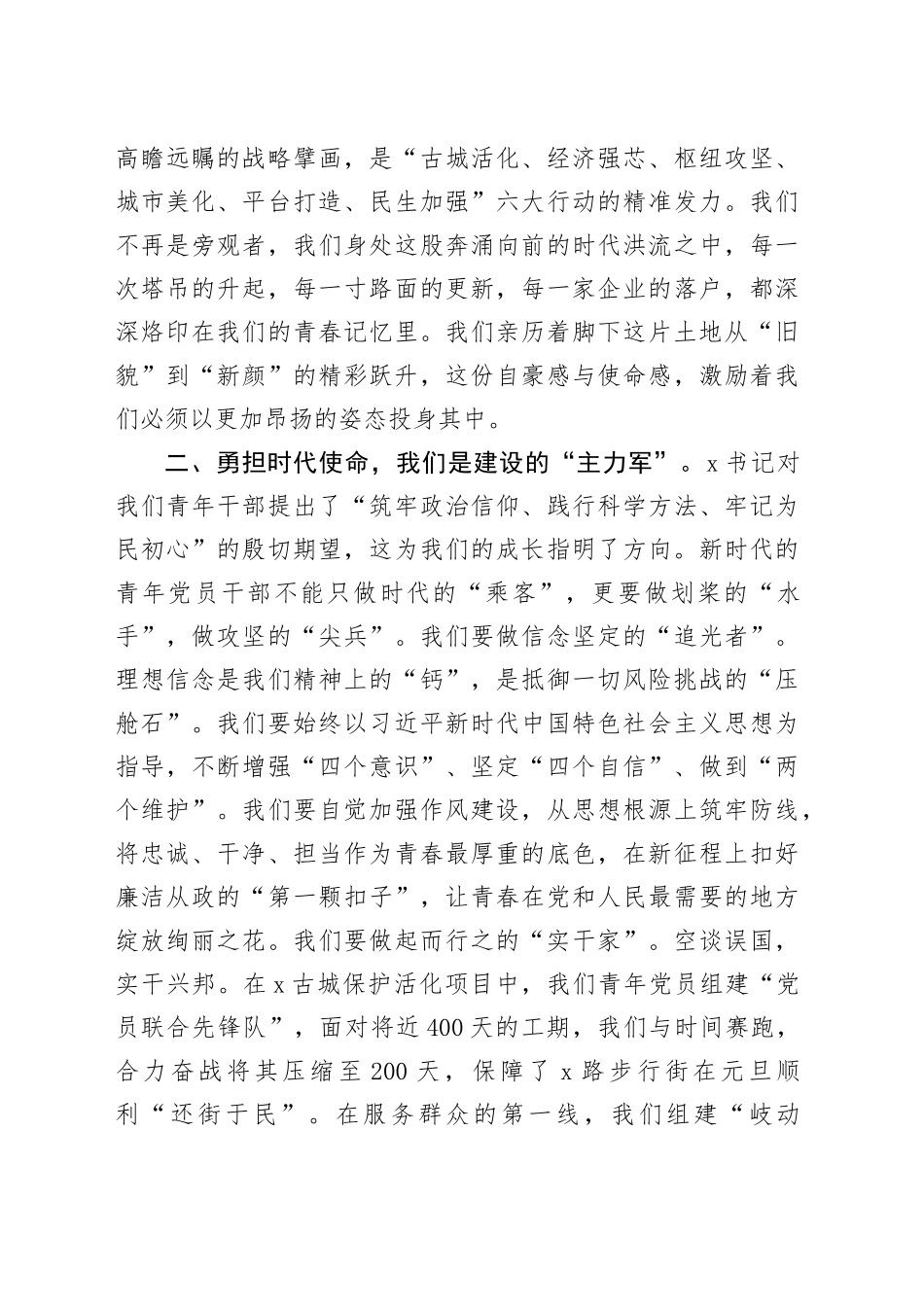 在2025年街道青年党员干部代表座谈会上的发言_第2页
