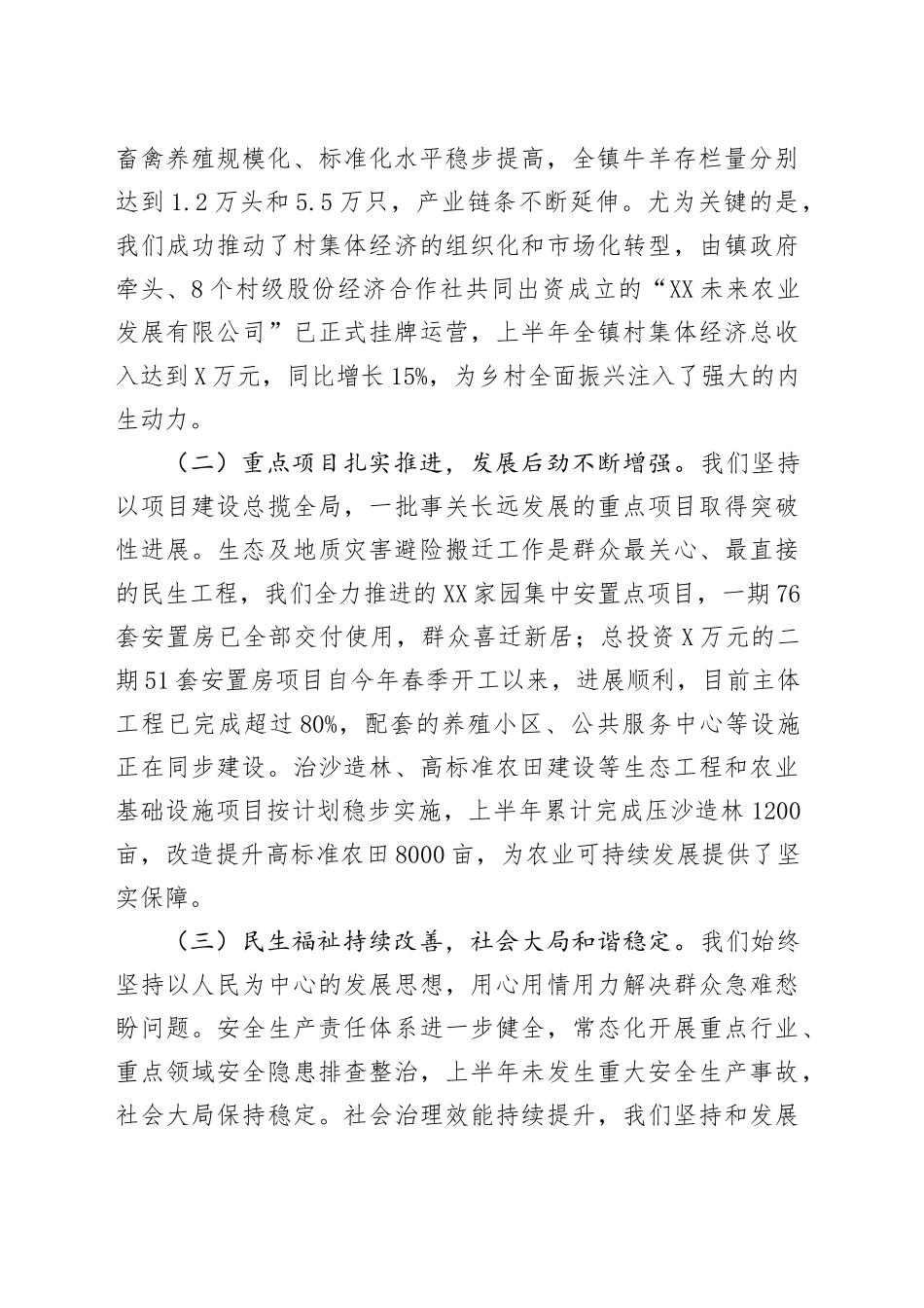 在XX镇2025年上半年工作总结暨下半年重点工作部署会议上的讲话_第2页