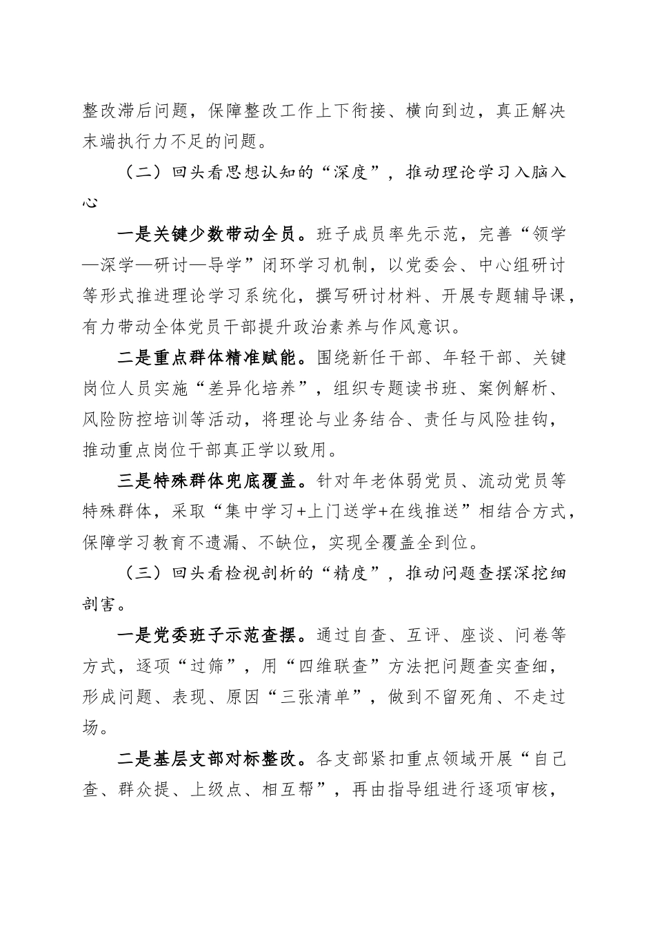 2025年作风建设“回头看”工作总结：四看四度四推动_第2页