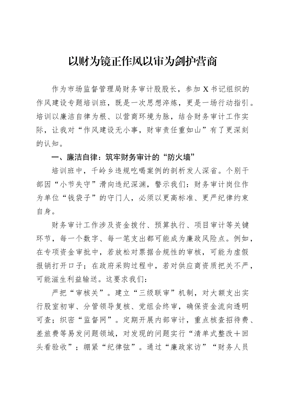 以财为镜正作风以审为剑护营商_第1页