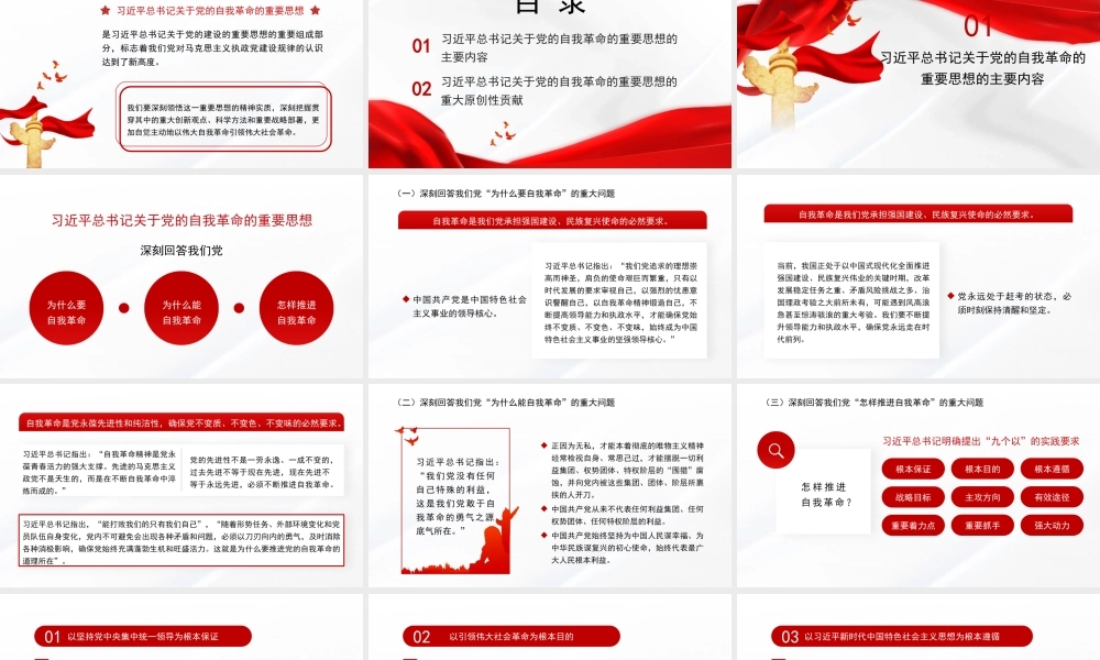 党课PPT课件含讲稿：以伟大自我革命引领伟大社会革命27